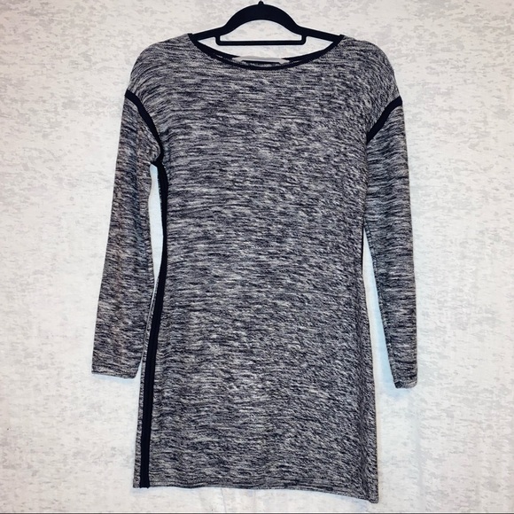 Athleta Retreat Marled Knit Grey Black Long Sleeve Sweater Tunic Dress XSP - Picture 11 of 11